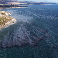 Oil spill, Pacific Ocean near Refufio State Beach in Goleta, California