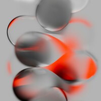 Abstract orbs with red and black by Milad Fakurian