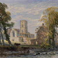 Wallpaper - George Arthur Fripp (U.K. 1813-1896) Fountains Abbey, Yorkshire