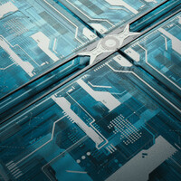 Wallpaper - Integrated Circuit, blue - 3840x1887