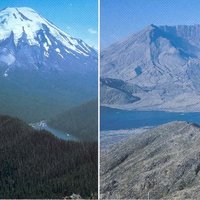 Mt St Helens before and after its 1980 eruption