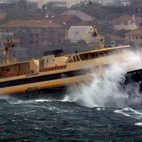 Modern day Manly Ferry passing by the heads