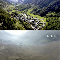 Huge landslide destroys Swiss village 