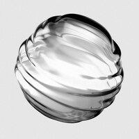 A clear, swirling glass orb on a gray background by Resource Database