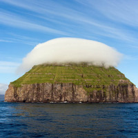 Cloud Covered Island of Litla Dimun