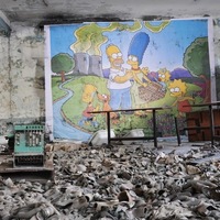 Simpsons mural in Chernobyl