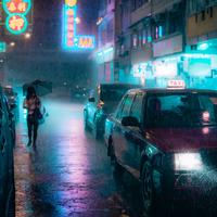 Hong Kong in the rain