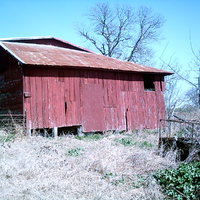 old hog pen and barn