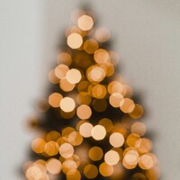 Blurred christmas tree lights glowing warmly by Ingmar