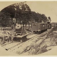 U.S railroad mortar at the siege of Petersburg - Virginia 1864