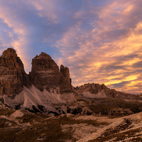 Tre Cime at Sunset, Dolomites, Italy by Bryce Nelson
