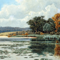 Wallpaper - Henri Tebbitt - Bangbourne Woods, Upper Thames, 1936.  21x9