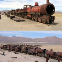 Bolivian train grave yard