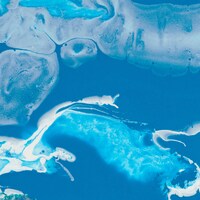 Abstract blue and white fluid art with swirling patterns by Pawel Czerwinski