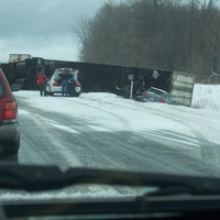 Ice storm in Iowa On I-80