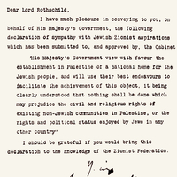 Balfour Declaration, directs some British Commonwealth policy in the Middle East