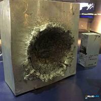 Result of 340 grams of plastic hitting aluminium at 24,000 km/h in space